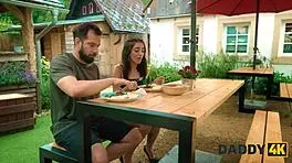 risky outdoor pounding with older guy turns intense