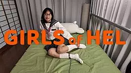 cutie schoolgirl in socks takes huge cock up ass!!