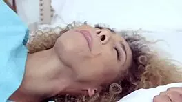 Black teen rides cougar's big cock after sloppy blowjob!