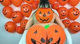 Blonde Trades Candy for Thick Black Cock on Halloween Night