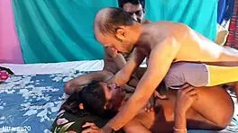 Desi Girlfriend's Ass Pounded Hard in Wild 3some Creampie