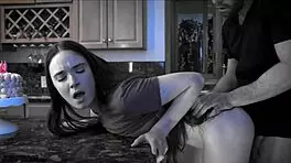 petite babe winces as old cock stretches her tight