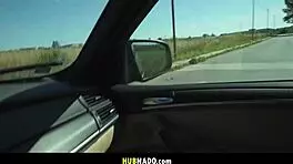 Petite German Pierced Cowgirl Rides Big Cock for Outdoor Car Facial Cumshot Deal