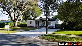 Hot teens team up to fuck hard for cash in a wild threesome pounding session