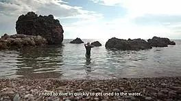 Stepson ditches condom for raw creampie in wet pussy beach holiday fun 🌊💦