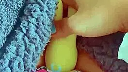 tiny latina coed squirms orgasming from first huge vibrator wet pussy play