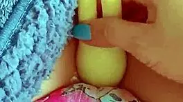 tiny latina coed squirms orgasming from first huge vibrator wet pussy play