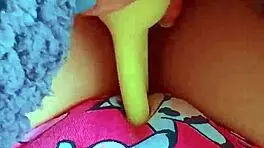 tiny latina coed squirms orgasming from first huge vibrator wet pussy play