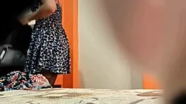 Sensual latina miranda strips in voyeur tease