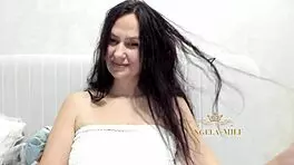 post-shower milf angela fingers hairy pussy craving young cock