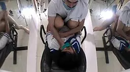 Cute busty college girl's natural tits bounce during hard passionate fuck