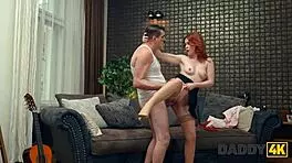 that redhead bitch really craves an ugly tongue on her shaved pussy 😈👅