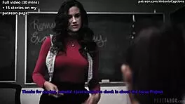 Teacher's eager student cheerleader surrenders pussy to cum-filled missionary bliss