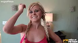 hey blonde teen, ready for this handsome stud to charm your tight holes?