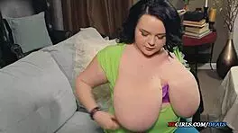 a chubby cutie's massive natural tits beg for touch