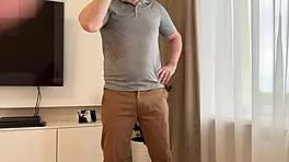 russian amateur milf with big tits deepthroats then bent over fucked during massage