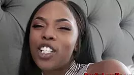 heart races with busty ebony teen's intense blowjob in hd