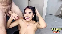 Tatiana rae cock addicted latina deepthroats monster in first creampie casting