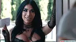 Hard shemale dick loosens tight hole