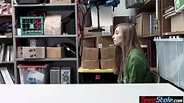 Mall cop rips clothes off petite brunette in dirty strip search