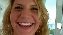 busty curvy amateur poses her natural big tits confidently