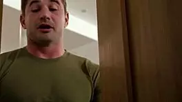 Skinny blonde masturbates roughly fucked roommate