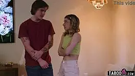 petite milf comforts scared young lovers with group intimacy