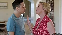 milf claims that young guy's monster dong in casual pov romp