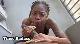 Tiny badass balcony rimjob then public pounding