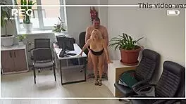 Boss fucks office slut hard on desk right now