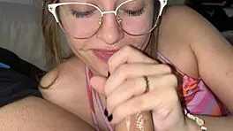 Argentine Brunette Couple Delivers Huge Facial Cumshot Blowjob