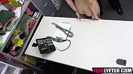 Blonde Teen Thief Deepthroats Mall Cop's Cock Before Hardcore Fuck