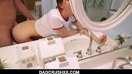 Overwhelmed by ginger teen's tight pussy gripping my massive cock pov