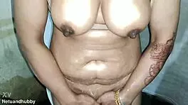 Wet desi big ass sways with juicy boobs close-up view