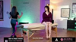 petite masseuse massages client thoroughly