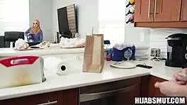 Muslim maid sucks big cock then pussy hardcore fucked by owner for stealing