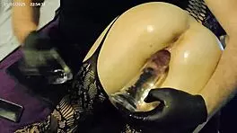 skinny young babe inserts various dildos into tight pussy