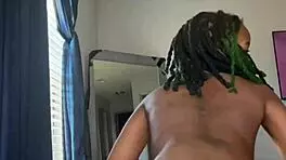 Skinny black babe twerks fat ass wildly