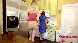 Blonde Petite Wife Rests Bent Over for Intense Pussy Pounding