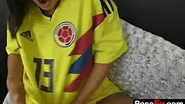 Colombian teen craves rough fuck before copa america game