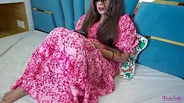 beautiful desi bhabhi fucks delivery boy hard bent over after condom order creampie