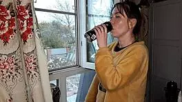 Asian beauty lights up a cigarette in intriguing fetish moment