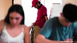 Multitasking student sucks dick while helping class