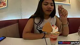 boyfriend hammers big ass thai teen doggystyle after ice cream treat