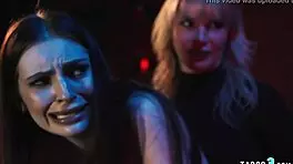 milf tricks shy teen into public strapon double penetration orgy