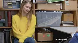 huge titty teen 18+ thief slurps guards massive cock on hidden cam