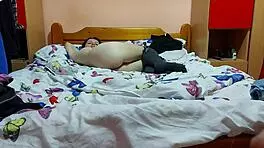 petite girlfriend rides boyfriend's big cock moaning wildly