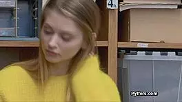 huge titty teen 18+ thief slurps guards massive cock on hidden cam