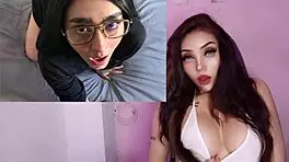 horny latina hermanastra masturbates with big tits anal creampie pov