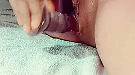 he swore not to fuck his friend's girlfriend again but the slut tempts him with these dildo squirting videos